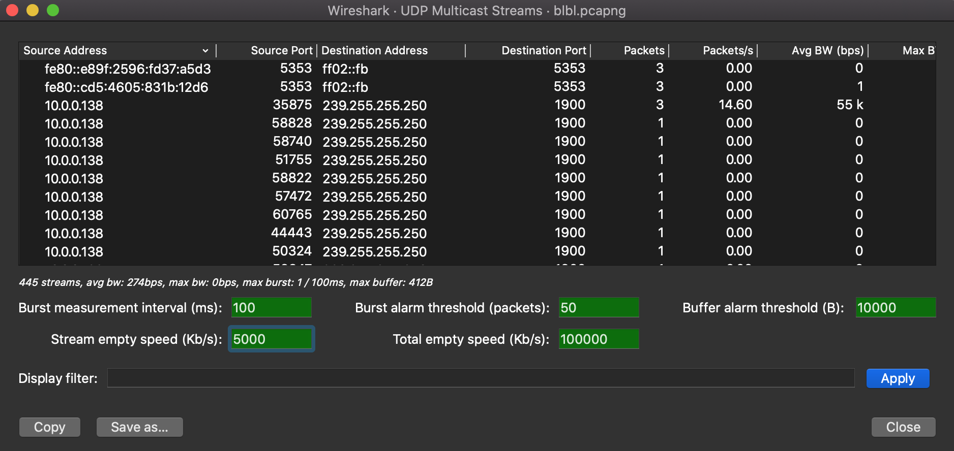 ws udp multicast stream